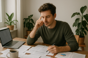 Homme se concentrant sur les bons process pour démarrer son activité.